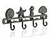 Comfify Vintage Seashell Coat Hook Hanger Rustic Cast Iron Wall Hanger w/ 4 Decorative Hooks - Includes Screws and Anchors - Beach House Decor - Brown