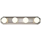 Nuvo Lighting 60/301 Transitional Four Light Vanity in Pwt, Nckl, B/S, Slvr. finish
