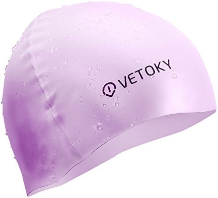 Silicone Solid Kids Swim Cap—Vetoky Premium Silicone Waterproof Swimming Cap for Girls Boys Youth Juniors Toddlers Kids Children Adults Women Men,One Size Fit,Non-Toxic,Great Elasticity,Keeps Hair Dry