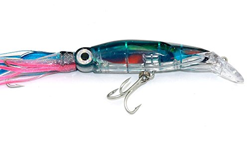 Aomeiter-Squid-Skirts-Hard-Fishing-Lures-Lifelike-Swimbait-Octopus-Bait-with-2-Treble-Minnow-Hooks14-OZ51-IN-Pack-of-6