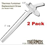 Thermos Funtainer Beverage Bottle Replacement Straw (2-PACK) For F400 Cap (Read Carefully)