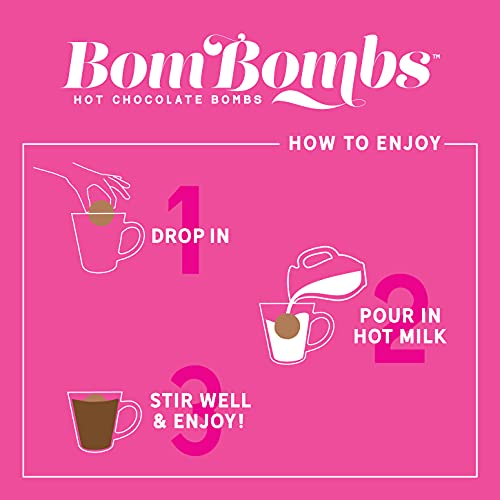 Bombombs Hot Chocolate Bombs, Includes Fudge Brownie Smiley Faces Kids