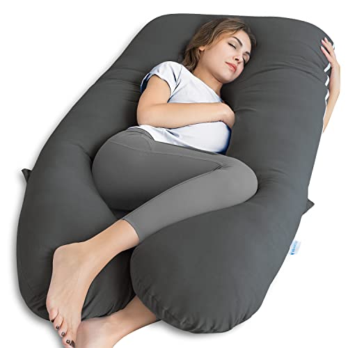 QUEEN ROSE Pregnancy Pillows, Organic Cotton U Shaped Body Pillow for
