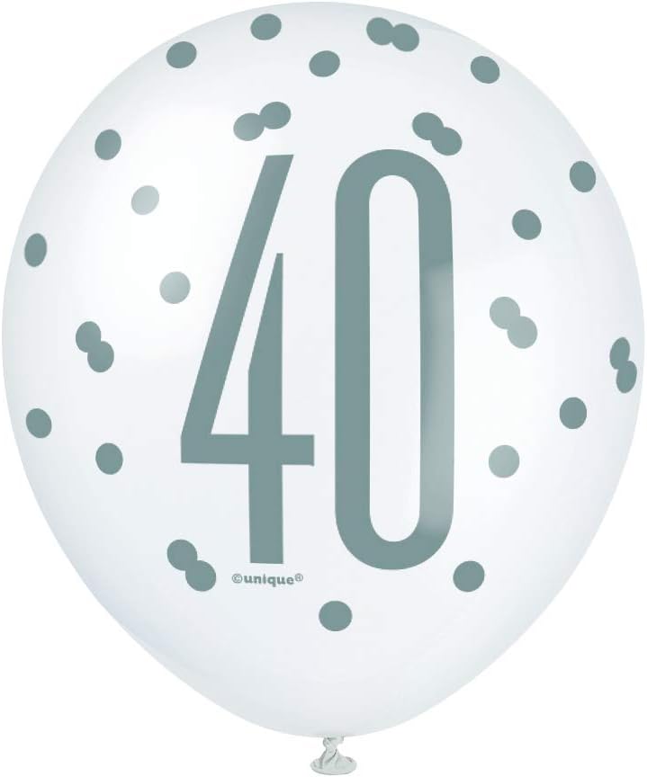 Vibrant 40th Glitz Petal Pink, Spring Lavender & White Latex Balloons (30cm) - Perfect for Birthday Party Decor & More - 6ct - Image 5
