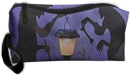 New Witch Cauldron Pot Solar Lighted Lantern Halloween Silhouette Cosmetic Bag Pencil Case Travel&amp;home Portable Graphic Hanging Toiletry Travel Bag
