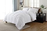 Down Alternative Comforter (White,King) - Quilted Comforter - Hypoallergenic, Plush Siliconized Fiberfill Duvet Insert - Baffle Box Stitched Exclusively by The Great American Store RN# 148186