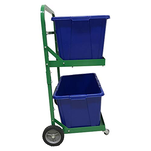 Recycle bin Cart MetalReinforced Recycling Bins Cart with 4 Wheels for