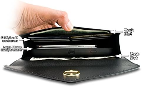 Multi-functional Wallet Cash Card ID Stash Carrying Phone Pouch Case Purse Wristlet Strap Chain