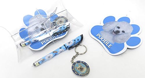 Poodle, Dog Gift Pack, Elegant Key Ring, Stylist, Pen, and Large Magnet, Gift for ,Boac Larbroder Lovers