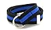 Canvas Web Belt D-Ring Buckle 1.25" Wide Metal Tip Mulit-Color (Black/Blue-XL)