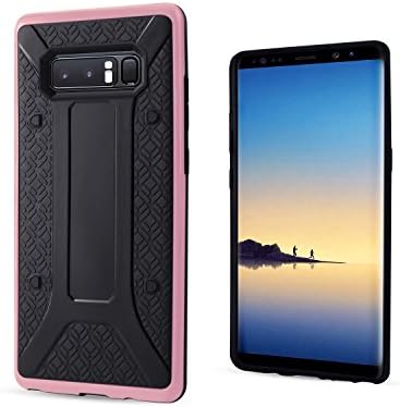 Samsung Galaxy Note 8 Case, Slim Protective Dual Layer Textured Cover Hybrid TPU PC Bumper Secure Grip Geometric Design for Samsung Galaxy Note 8[2017-Rose Gold]
