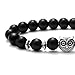 Gadblesjew Men Women 8mm Weathered Agate Bracelet Elastic Stone Beads Bracelet Bangle with Charm Owl