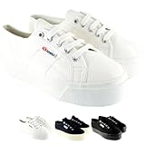 Womens Superga 2790 Low Cut Casual Flatform Canvas Plimsolls Sneakers
