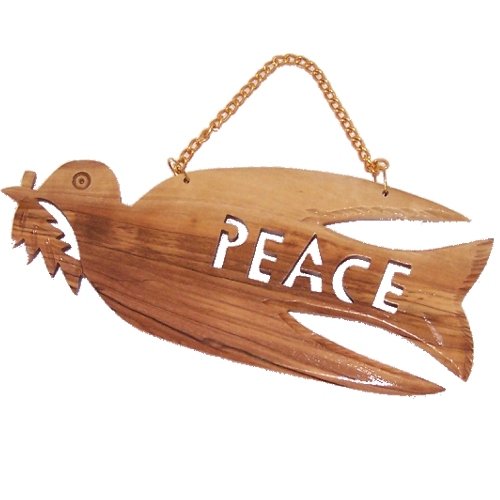 Holy Land Market Dove of Peace Crafted and Carved by Hand in Bethlehem from Grade A Olive Wood. (Peace)