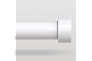 VOIIY White Curtain Rods for Windows 48 to 84 Inch(4-7 Feet),1" Diameter Drapery Rods with Modern Style End Cap Finials,Size:36-88 Inch