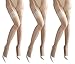 Rose Sakura ultra thin sheer thigh high rib top stockings 3 PAIRS pack by Jetsan (3 pairs nude)