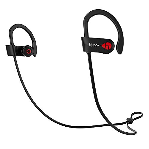 HIPPOX Bluetooth Headphones, Moov Waterproof V4.1 IPX7 Wireless Sports Earbuds Headset with Mic (Noise Cancelling) for iPhone Samsung Galaxy and Android Phones