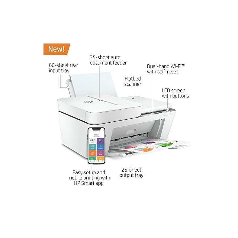 HP DeskJet Plus 4155 Wireless All-in-One Printer, Mobile Print, Scan