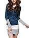Allegra K Ladies Scoop Neck Long Sleeve Mini Dress L Navy Blue