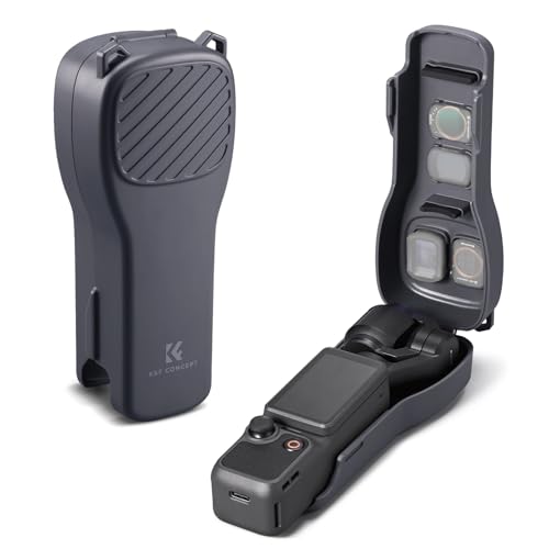 K&F CONCEPT PT61 Case Compatible with DJI Osmo Pocket 4 with Filter Storage, Hard Case with Soft Inner Lining, Specially Designed for Pocket 4 & Easy Open/Close, black, Portable