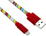 UberPower by NRGized Flat Multi-Color Premium Lightning to USB Cable [Apple MFi Certified] 3ft / 0.9m for iPhone 6S 6S Plus 6 6Plus 5s 5c 5, iPad Air, Air mini, iPad, iPod