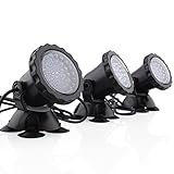 Deckey Garden Pool Aquarium 36-LED Waterproof Submersible Spotlight Landscape Lamp For Fountain Fish Pond Tank Water Garden(Pack of 3)