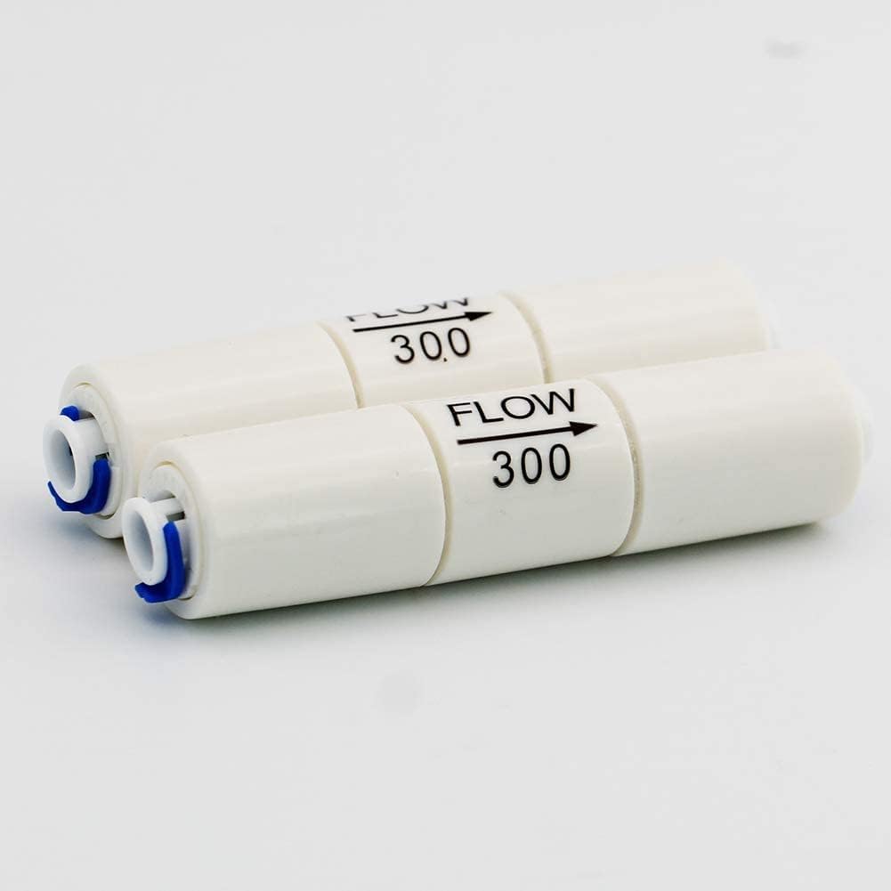 Photo 1 of 50GPD Flow Restrictor 300CC 1/4" Quick Connect for RO Reverse Osmosis (Pack of 2)