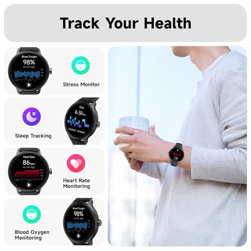 Smart Watch for Men Women, 1.27" HD Touchscreen Fitness Tracker, Bluetooth Calling, AI Built-in, 100+ Sports Modes, Heart Rate Sleep Monitor, IP68 Waterproof, Smartwatch for Android iPhone