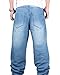 Men's Hip-hop Washed Baggy Denim Jeans Light Blue 36