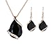 Ezing Women Crystal Pendant Gold Plated Chain Necklace Earring Jewelry Set