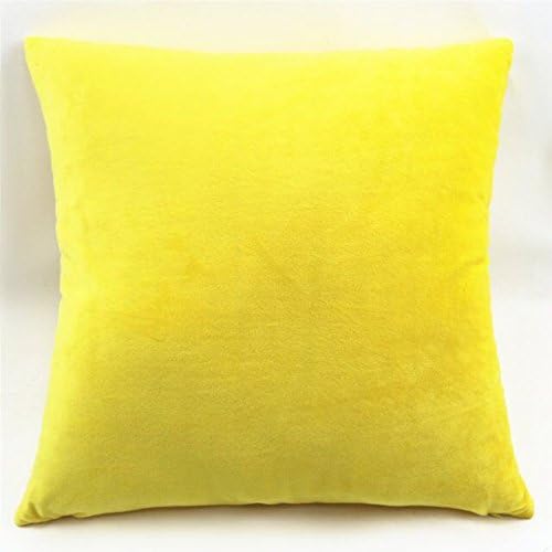 Lydealife (TM) Cotton Super Soft Short Plush Pure Solid Color Decorative Throw Pillow Cover Pillow Case Pillowcase Cushion 18" X 18" LD099 (Yellow)