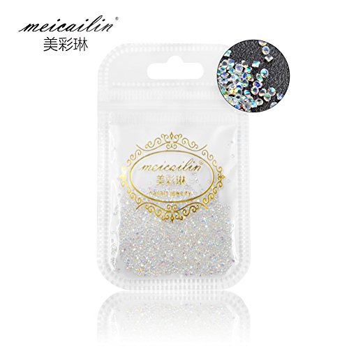 QIMYAR Nail Art Glue Sticker And 1440Pcs Mini Diamond Shining DIY Rhinestones with 5 Pcs White Triangular Plate Container & 1Pc Wax Pen &1Pc Painting Pen - Thumbnail 7