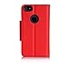 ProCase iPhone SE / 5S Case Cover (Old Model), Wallet Flip Case, with Wristlet Strap, Build-in Card Slots and Mirror, Stylish Slim Stand Cover for Apple iPhone SE / 5S (Red)