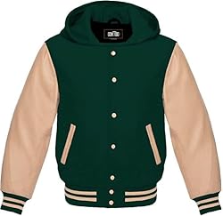 GOKTOG Hooded Varsity Jacket Women, Baseball