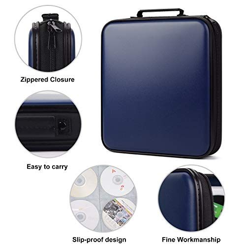 COOFIT CD Case, 160 Capacity DVD Case DVD Organizer CD Holder Case CD Storage Case Hard Plastic DVD CD Wallet