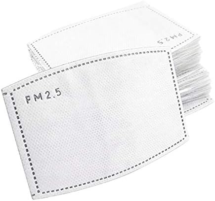 Kamenda 50Pcs/Lot 5 Layers PM2.5 N95 Activated Carbon Filter Insert Protective Filter Media Insert for Mouth Anti Dust