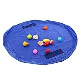 ilovebaby Toys Storage Bag Kid Play Mattress, Portable, Organizer, Foldable, Can be Transformed into a Picnic Mattress and Shoulder Bag 150cm in Diameter (Blue)