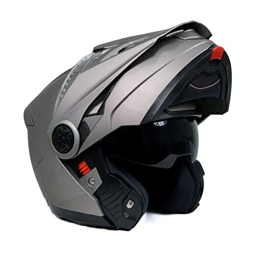 Milwaukee Helmets MPH9822DOT Silver 'Ominous' Dual Sport Advanced