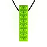 Quell-O Mega Brick Sensory Chew Necklace - Tough - Tactile Chewelry for Mild Chewers (Green)