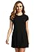 Romwe Women's Short Sleeve Shirt Casual Swing Dress Black S