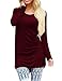 Sherosa Womens Basic Casual Long Sleeve Slim Fit T Shirt Dress Tunic Top