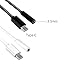 FanTEK USB C to 3.5mm Headphone Jack Cable Adapter 2-Pack, Type C 3.1 Male to 3.5mm Female Stereo Audio Headphone Connector for Motorola Moto Z, LeEco Le 2/Max 2 and More, Black and White
