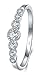 BORUO 925 Sterling Silver Ring, Cubic Zirconia CZ Eternity Engagement Wedding Band Ring