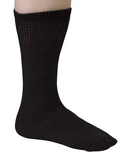 Diabetic Socks Mens Non-slip Grip Cotton 6-Pack Crew Black By DEBRA WEITZNER - //medicalbooks.filipinodoctors.org
