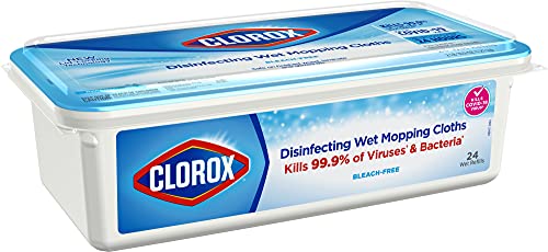 CLOROX DISINFECTING WET MOPPING CLOTHS, RAIN CLEAN, 24 WET REFILLS (PACKAGE MAY VARY)