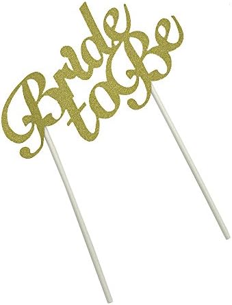 Ecago Bride To Be Gold Glitter Wedding Bridal Shower Cake Topper, Pack 10, S978
