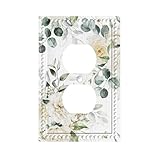 Cuitxrac Boho White Green Floral Duplex Outlet