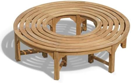Teako Design Fermo Banc Rond En Bois De Teck Resistant Aux Intemperies Diametre Exterieur 180 Cm Rond Ou Demi Rond 360 Amazon Fr Jardin