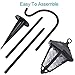 GIGALUMI 31.5 inch Solar Lights Outdoor, Hanging Solar Coach Lantern 2 Shepherd Hooks (2 Pack)