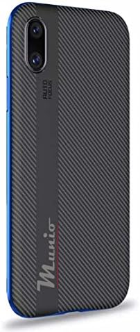 MUNIO case for iPhone X | TPU cover with PC shell | Carbon fiber feel | (Blue)